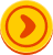 Play icon with coins