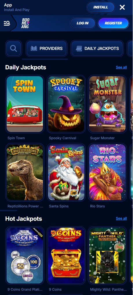 Igralni avtomati v Boomerang mobilnem casinu